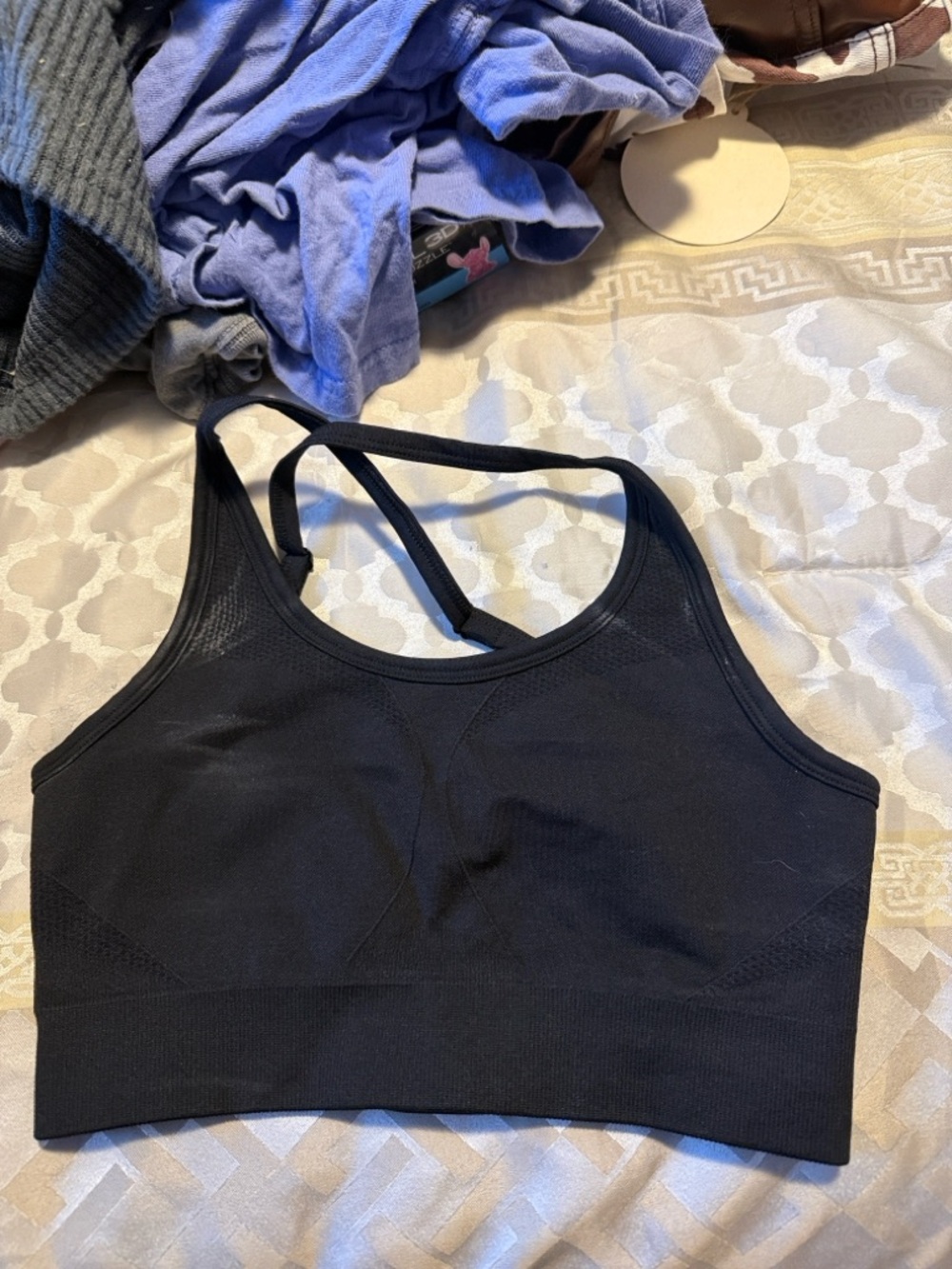 AYBL Black Seamless Racerback Sports Bra